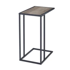23" Modern Rectangle Two-Tone C Side Table With Metal Base - Saracina Home -Baxton Studio Sales Store GUEST d20774fc 5fe4 4fa9 bf5f cf9fd585efd4