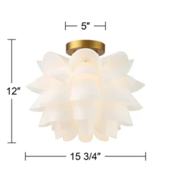 Possini Euro Design Modern Ceiling Light Semi Flush Mount Fixture White Flower Gold Metal 15 3/4" Wide Living Room Bedroom Kitchen 11 Possini Euro Design Modern Ceiling Light Semi Flush Mount Fixture White Flower Gold Metal 15 3/4" Wide Living Room Bedroom Kitchen -Baxton Studio Sales Store GUEST d4dfbf46 d749 4ed9 ad97 3bda7c01cd2a