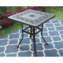 Outdoor Cast Aluminum Table With 1.97" Umbrella Hole - Brown - Captiva Designs -Baxton Studio Sales Store GUEST d562b4e3 c7fa 4118 b63b 8c8767e83fbe