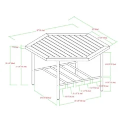 Saybrook Modern Metal And Wood Patio Hexagon Coffee Table - Dark Brown - Saracina Home -Baxton Studio Sales Store GUEST d69fcad8 dd78 44f7 9cb3 7ab9f63b2a4f