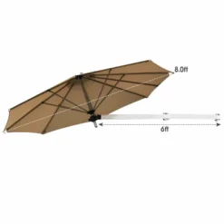 Tangkula 8ft Wall Mounted Cantilever Umbrella Patio Adjustable Tilting Sunshade Umbrella -Baxton Studio Sales Store GUEST d74db936 4453 4a14 a660 6b0b3482b869