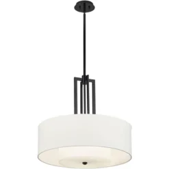 Possini Euro Design Sundry Semi Gloss Black Drum Pendant Chandelier 24" Wide Modern Double Shade 4-Light Fixture For Dining Room Foyer Kitchen Island 14 Possini Euro Design Sundry Semi Gloss Black Drum Pendant Chandelier 24" Wide Modern Double Shade 4-Light Fixture For Dining Room Foyer Kitchen Island -Baxton Studio Sales Store GUEST da99c9fc c10a 4ef4 b3b2 ecf5266ef760