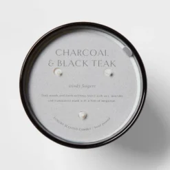 Colored Vase Glass With Dustcover & Black Teak Candle Black - Threshold™ -Baxton Studio Sales Store GUEST db5f0a77 3d4b 4811 aeb9 5e16fded9c82