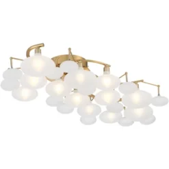 Possini Euro Design Lilypad Modern Ceiling Light Semi Flush Mount Fixture 30 1/4" Wide Warm Brass 12-Light Frosted Glass Shade For Bedroom Living Room 14 Possini Euro Design Lilypad Modern Ceiling Light Semi Flush Mount Fixture 30 1/4" Wide Warm Brass 12-Light Frosted Glass Shade For Bedroom Living Room -Baxton Studio Sales Store GUEST dec42141 80e6 4416 977e 08a265036989