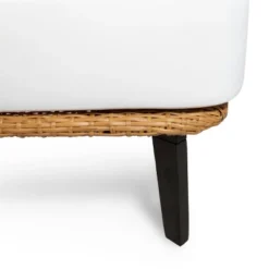 Nic Outdoor Wicker Club Chair With Cushion - Light Brown/White - Christopher Knight Home -Baxton Studio Sales Store GUEST e0e7b860 aedf 4569 aba4 0b74ddb4f9f8