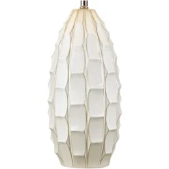 Possini Euro Design Cosgrove Modern Mid Century Table Lamp 32 3/4" Tall White Glazed Ceramic Beige Fabric Drum Shade For Bedroom Living Room Bedside -Baxton Studio Sales Store GUEST e15958a3 0b96 48ea bace d8ad192dac70