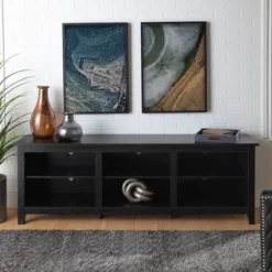 Transitional 6 Cubby Wood Open Storage Wood TV Stand For TVs Up To 80"- Saracina Home -Baxton Studio Sales Store GUEST e1ec3d43 1637 41d5 b7e8 b83712cd51fe