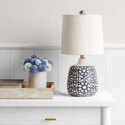 Assembled Ceramic Table Lamp Blue - Threshold™