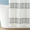 Clipped Jacquard Stripe Shower Curtain Sour Cream/Railroad Gray - Hearth & Hand™ With Magnolia