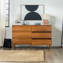 Mid-Century Modern Contoured 6 Drawer Dresser - Saracina Home -Baxton Studio Sales Store GUEST e3d278c0 2027 4917 98d0 1a8a534d229b