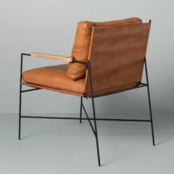 Faux Leather & Metal Accent Chair - Black/Brown - Hearth & Hand™ With Magnolia -Baxton Studio Sales Store GUEST e5692544 8e55 4447 8f20 aa4310407010