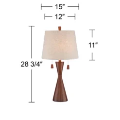360 Lighting Omar Modern Table Lamp 28 3/4" Tall Warm Brown Wood Hourglass Oatmeal Fabric Drum Shade For Bedroom Living Room Bedside Nightstand Office 6 360 Lighting Omar Modern Table Lamp 28 3/4" Tall Warm Brown Wood Hourglass Oatmeal Fabric Drum Shade For Bedroom Living Room Bedside Nightstand Office -Baxton Studio Sales Store GUEST e6133243 7521 466c 866d fc796a8ed041