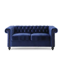 Brinkhaven Modern Glam Tufted Velvet Loveseat With Nailhead Trim - Christopher Knight Home -Baxton Studio Sales Store GUEST e6dbdeaf b34f 4bb9 8c55 a2bef1478ebe