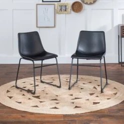 Set Of 2 Laslo Modern Upholstered Faux Leather Dining Chairs - Saracina Home -Baxton Studio Sales Store GUEST e921ecff 5d1c 46bf 8a40 c3330f7f710d