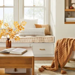 Chunky Cable Knit Fall Throw Blanket Toasted Almond - Hearth & Hand™ With Magnolia