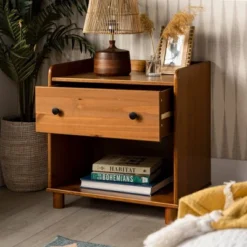 Set Of 2 Katie Transitional Tray Top 1 Drawer Solid Wood Nightstands Caramel - Saracina Home 16 Set Of 2 Katie Transitional Tray Top 1 Drawer Solid Wood Nightstands Caramel - Saracina Home -Baxton Studio Sales Store GUEST eb23e422 fbb6 4cbe 9d79 eccf62732510