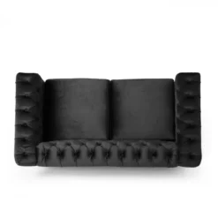 Brinkhaven Modern Glam Tufted Velvet Loveseat With Nailhead Trim - Christopher Knight Home -Baxton Studio Sales Store GUEST eca0083e 5ef9 4c65 8bae c89aa70087b7