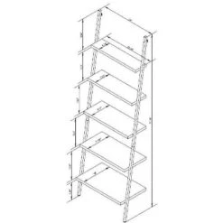 72" Loring 5 Shelf Leaning Bookshelf - Threshold™ -Baxton Studio Sales Store GUEST f0a703db 6249 4024 8139 6e1bf2368058