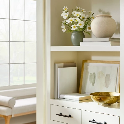 Earthenware Low Vase - Threshold™ Designed With Studio McGee 1 Earthenware Low Vase - Threshold™ Designed With Studio McGee