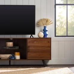 2 Door Mid-Century Modern Wood Storage TV Stand For TVs Up To 80" - Saracina Home -Baxton Studio Sales Store GUEST f40ed185 68ab 4500 888f 18709118d6c8