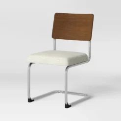 2pk Cecilton Chrome Cantilever Dining Chairs Cream Boucle - Threshold™ -Baxton Studio Sales Store GUEST f467ac82 933d 40fb b02c 63edbb24066f