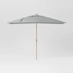 10'x6' Rectangular Market Patio Umbrella - Light Wood Pole - Threshold™ -Baxton Studio Sales Store GUEST f5207d19 b112 42c3 9b2a 2cb4b691976e