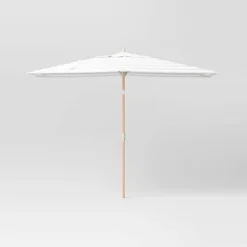 10'x6' Rectangular Market Patio Umbrella - Light Wood Pole - Threshold™ -Baxton Studio Sales Store GUEST f54a3077 f1a5 43a3 a82f 09bba8e9f5d4