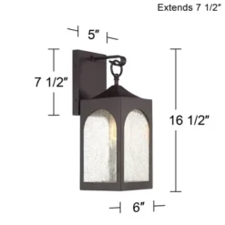 Possini Euro Design Tyne Modern Outdoor Wall Light Fixture Bronze 16 1/2" Seedy Glass For Post Exterior Barn Deck House Porch Yard Posts Patio Home -Baxton Studio Sales Store GUEST f6946aff 7a43 4982 85c7 71bb496104e5