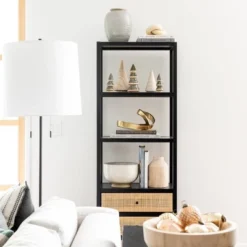 Console Table With Woven Rattan Shelf Black - Threshold™ Designed With Studio McGee -Baxton Studio Sales Store GUEST f71b8141 512b 4383 9135 4f0d694163bd