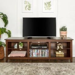 Transitional 6 Cubby Wood Open Storage Wood TV Stand For TVs Up To 80"- Saracina Home -Baxton Studio Sales Store GUEST f89b070d c04c 4de6 a143 2ba0bc1fd9f0