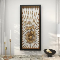 Metal Sunburst Coiled Ribbon Wall Decor With Black Frame Gold - Olivia & May -Baxton Studio Sales Store GUEST f939f075 27a3 4cc0 901a 7f046549deed