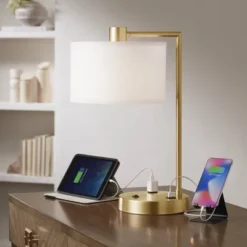 360 Lighting Colby Antique Gold Desk Lamps With Outlet And USB Port Set Of 2 -Baxton Studio Sales Store GUEST fb9fc1fe 388f 44d7 825c 6da7e7393c29