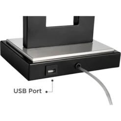 360 Lighting Neil Modern Rustic Table Lamp 26" High Black Metal With USB Charging Port White Rectangular Shade For Bedroom Living Room Bedside Desk -Baxton Studio Sales Store GUEST fd068bc9 d5b6 48da 8e9c 96a4e51d511f