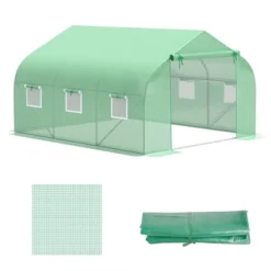 Outsunny Greenhouse Replacement Cover For 11.5' X 10' X 6.5' Walk-in Tunnel PE Hot House Plastic Cover With Zipper Door And 6 Roll Up Windows (Frame Not Included) -Baxton Studio Sales Store GUEST fd408481 f6ff 4ba9 a9a4 1bd58e4b6699