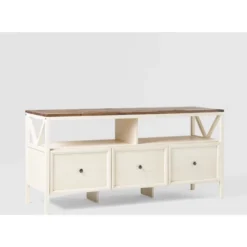 Farmhouse 3 Drawer Wood TV Stand For TVs Up To 65" - Saracina Home -Baxton Studio Sales Store GUEST fecee8bb 867b 4497 a2fe de792e75020c