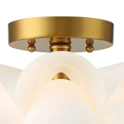 Possini Euro Design Modern Ceiling Light Semi Flush Mount Fixture White Flower Gold Metal 15 3/4" Wide Living Room Bedroom Kitchen 8 Possini Euro Design Modern Ceiling Light Semi Flush Mount Fixture White Flower Gold Metal 15 3/4" Wide Living Room Bedroom Kitchen -Baxton Studio Sales Store GUEST fef6218a 716d 4463 96b6 83ff662f8639